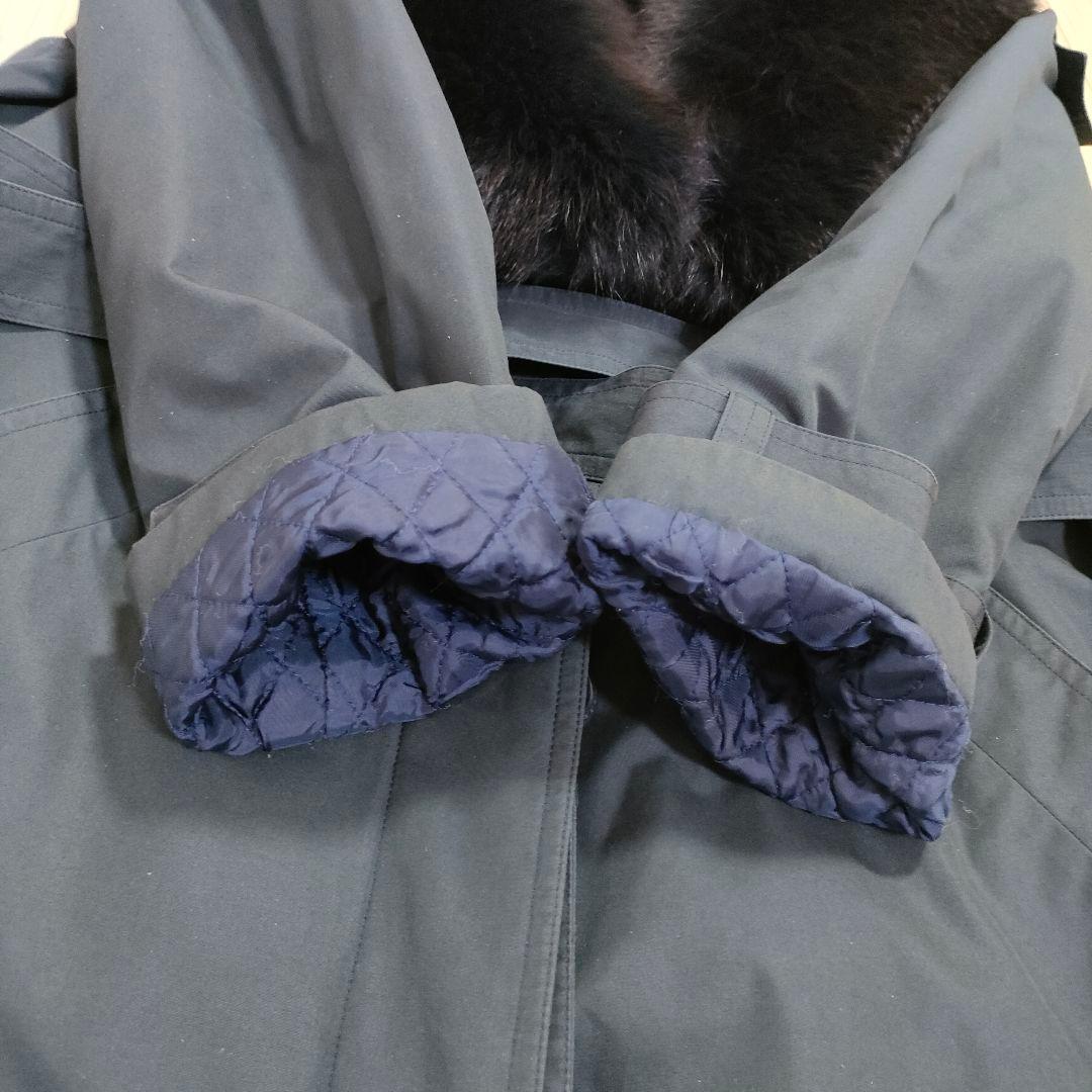 【美品】希少 Leilian コート ライナー付 フォックスファー ラム 黒 紺