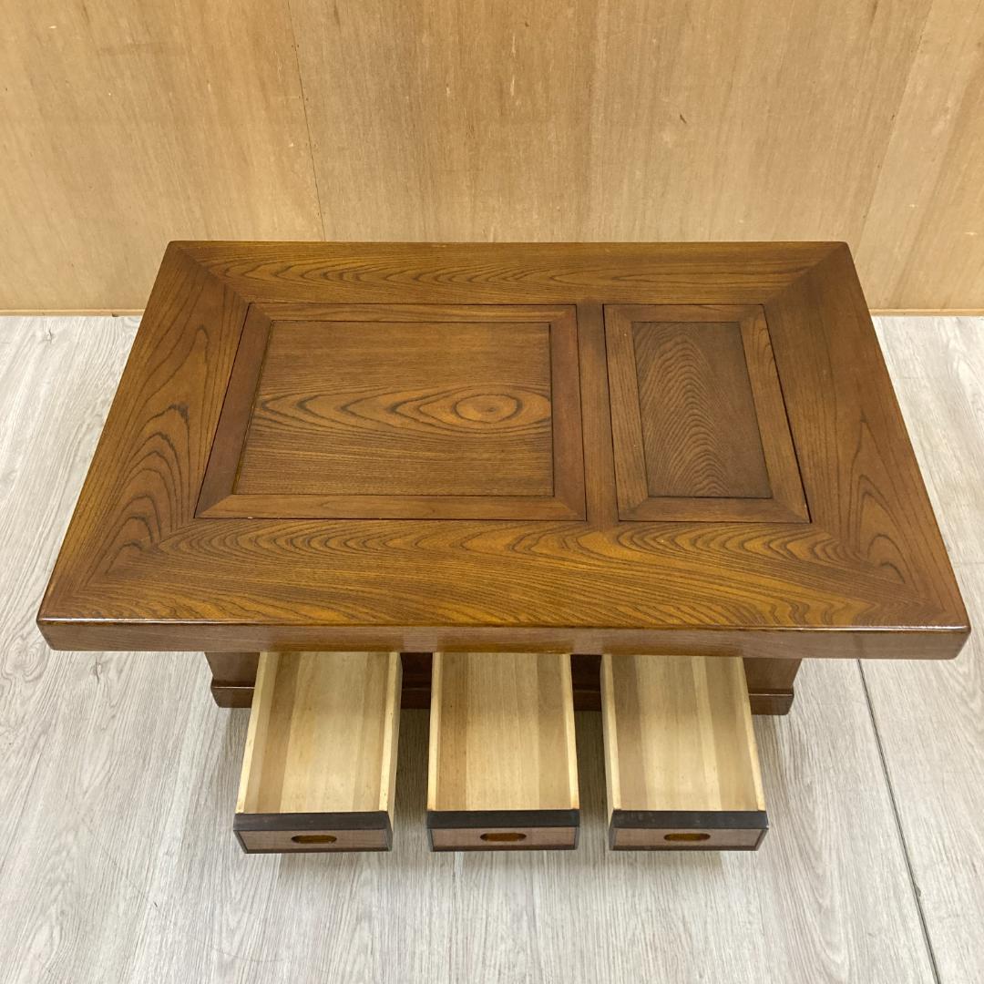 囲炉裏テーブル　座卓　昭和レトロ 火鉢 古民家　 引き出し 木製　天然木