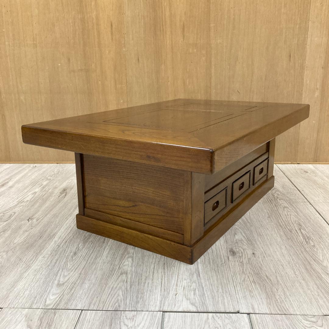 囲炉裏テーブル　座卓　昭和レトロ 火鉢 古民家　 引き出し 木製　天然木