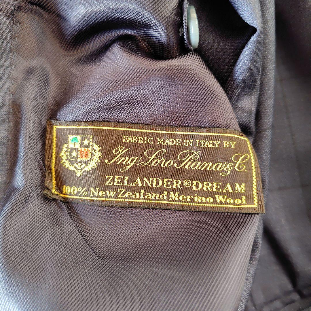 ほぼ新品 SHIPS ロロピアーナ生地 ネイビーチェックスーツ サイズ46