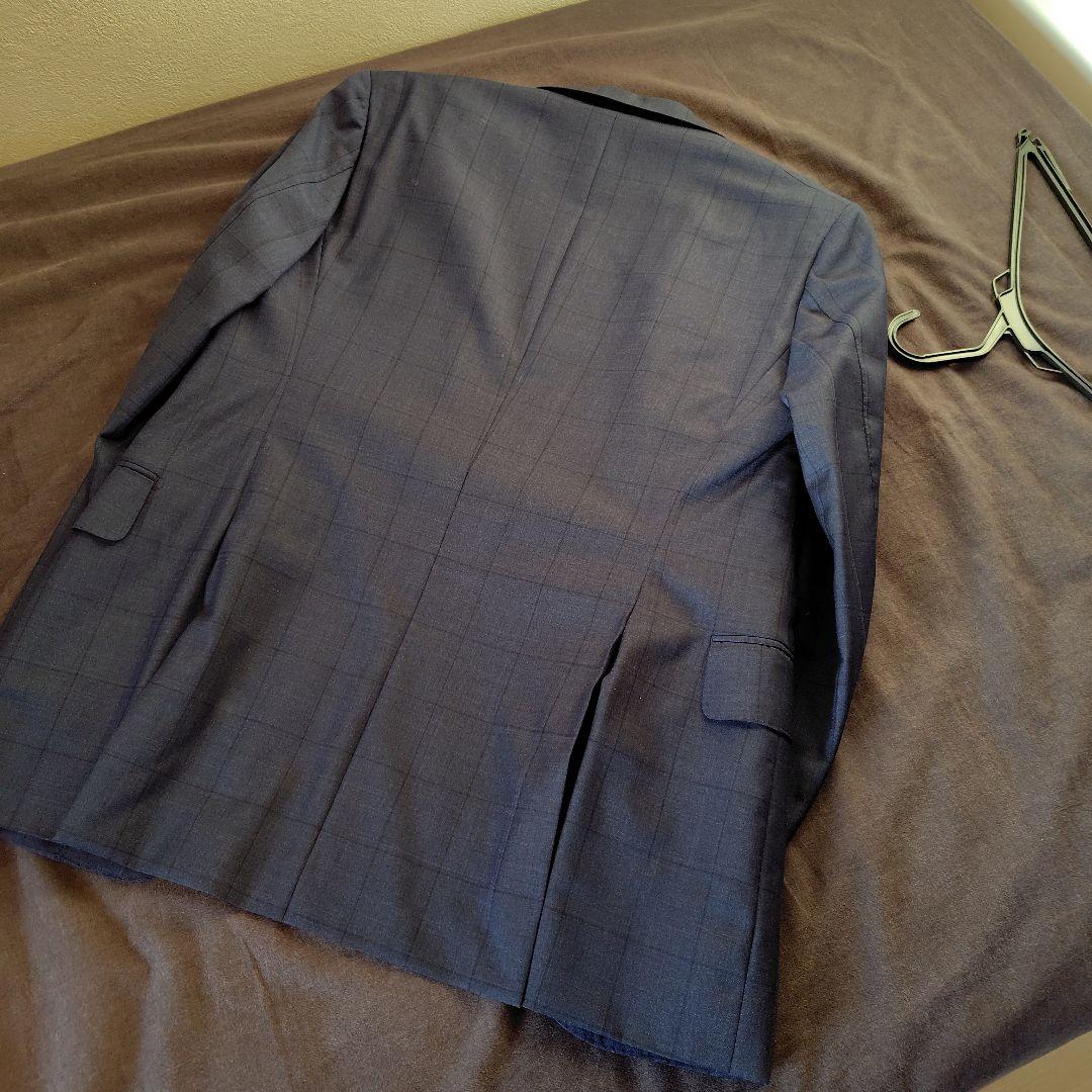 ほぼ新品 SHIPS ロロピアーナ生地 ネイビーチェックスーツ サイズ46