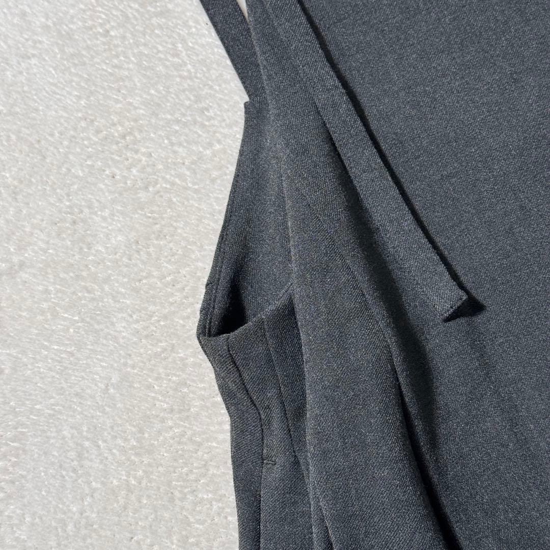 北欧、暮らしの道具店　サイドタックのサロペットスカート　キャミワンピース　グレー