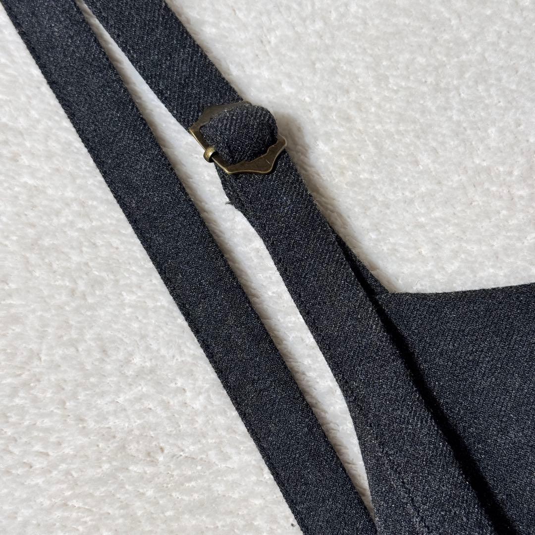 北欧、暮らしの道具店　サイドタックのサロペットスカート　キャミワンピース　グレー