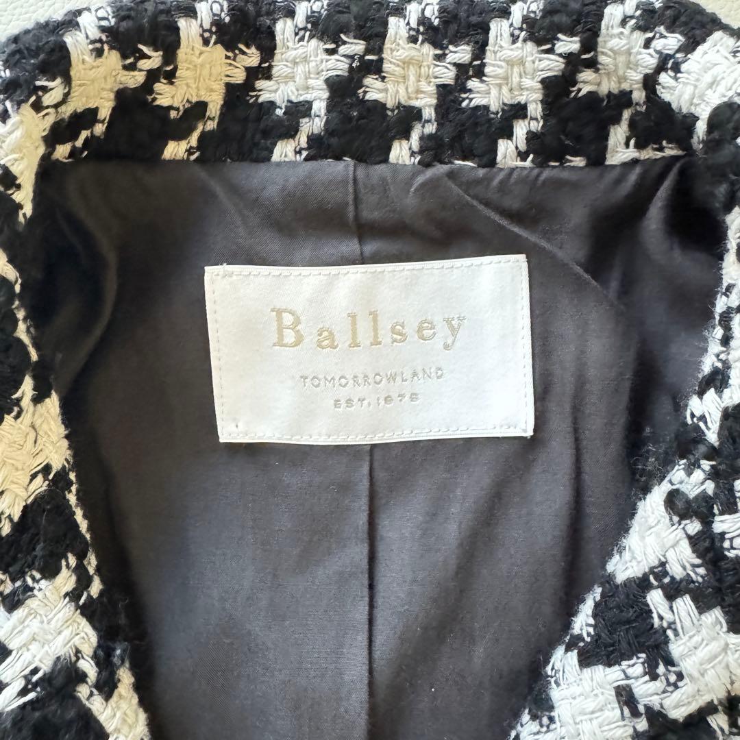 極美品　トゥモローランドBALLSEY 千鳥格子ツイードコートジャケット 近年⭐︎