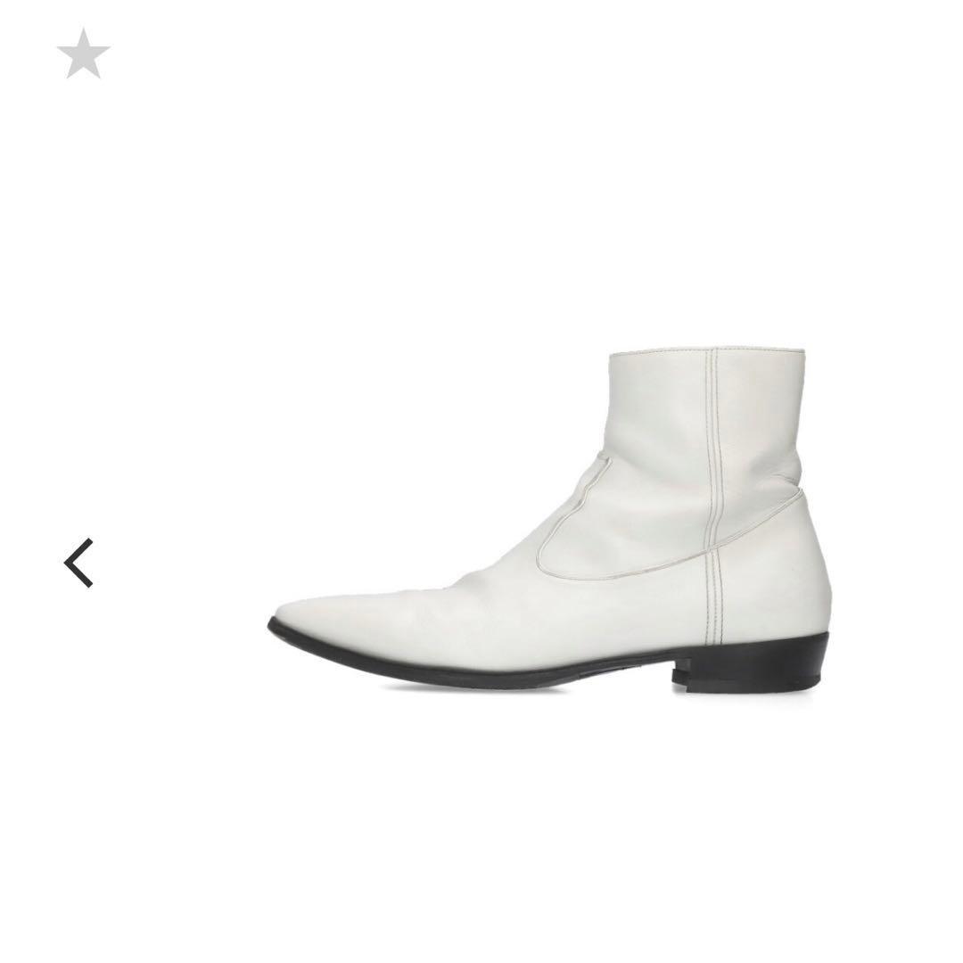 Celine サイドジップ ヒールブーツ 白 41