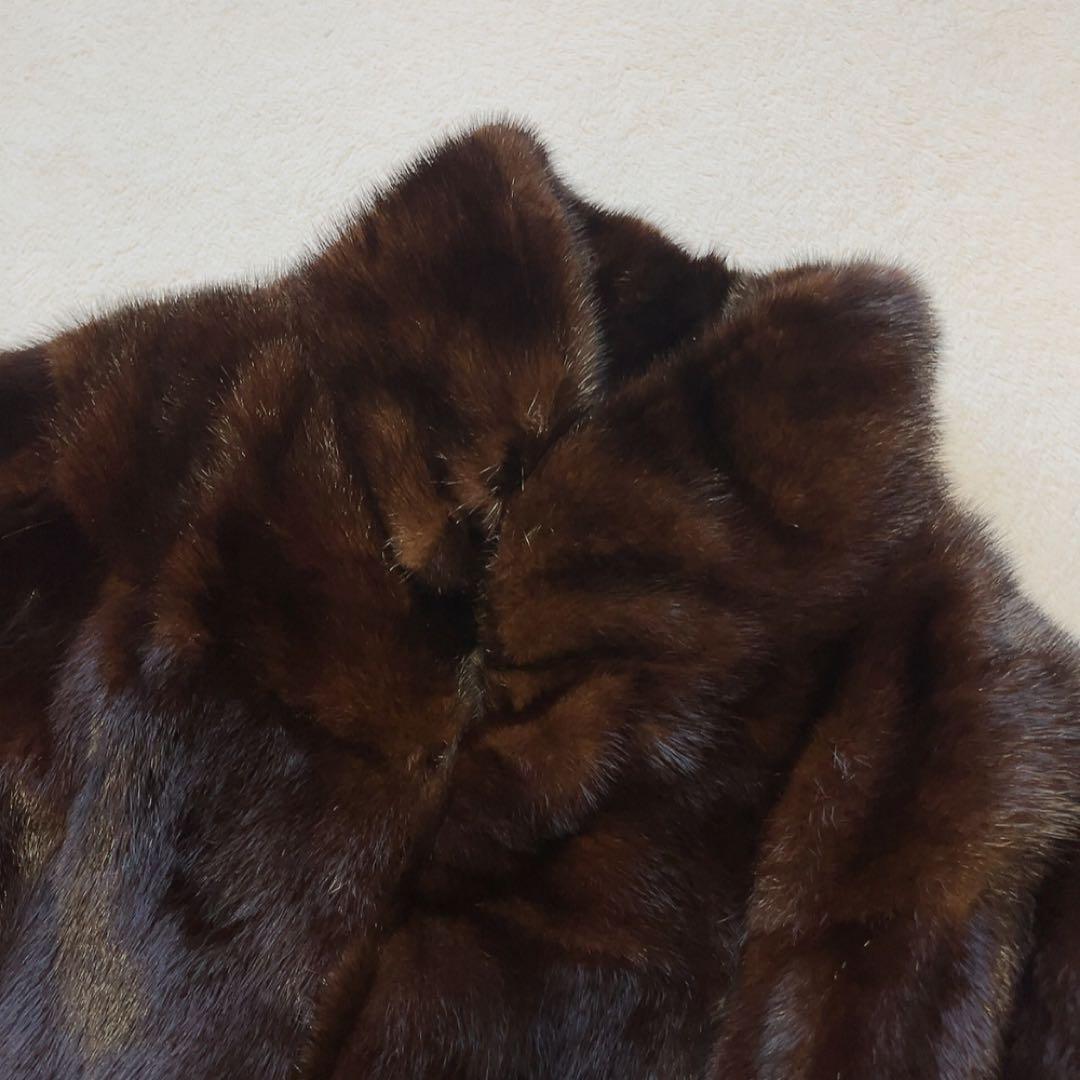 SAGA FOX サガフォックス ファーコート　本毛皮 ブラウン　銀タグ