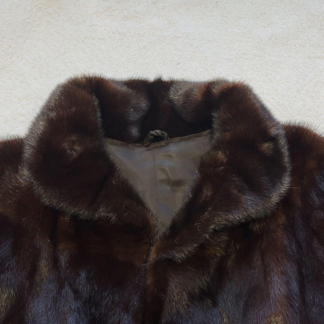 SAGA FOX サガフォックス ファーコート　本毛皮 ブラウン　銀タグ