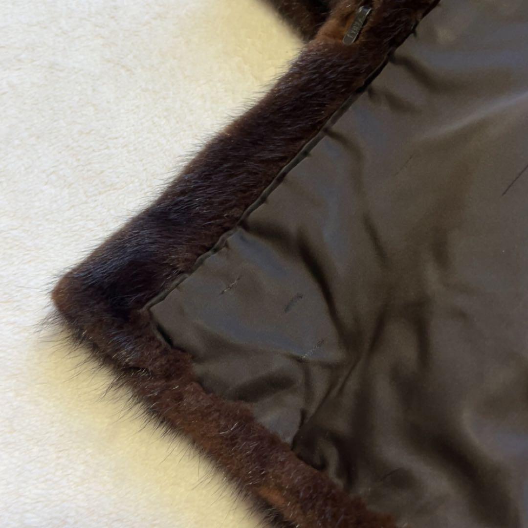 SAGA FOX サガフォックス ファーコート　本毛皮 ブラウン　銀タグ