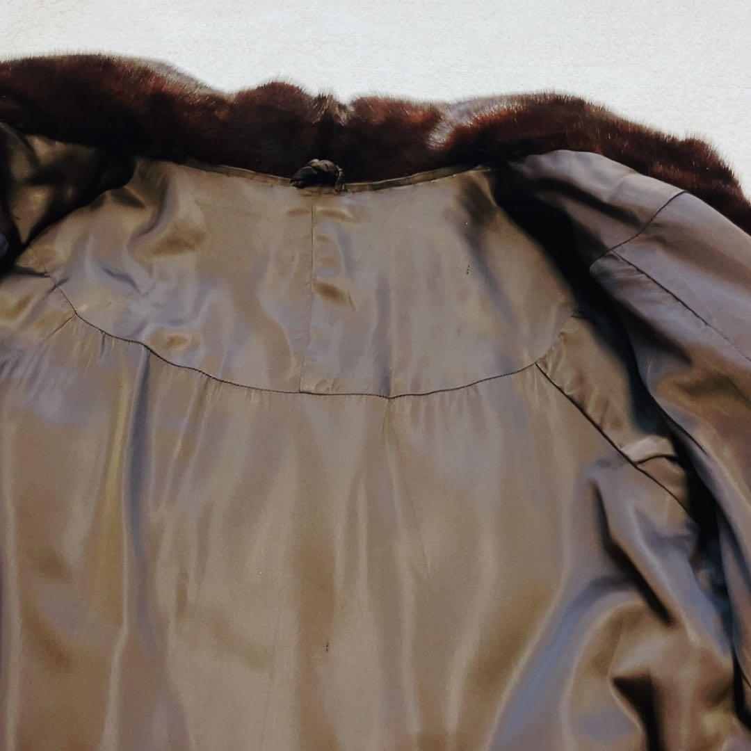 SAGA FOX サガフォックス ファーコート　本毛皮 ブラウン　銀タグ