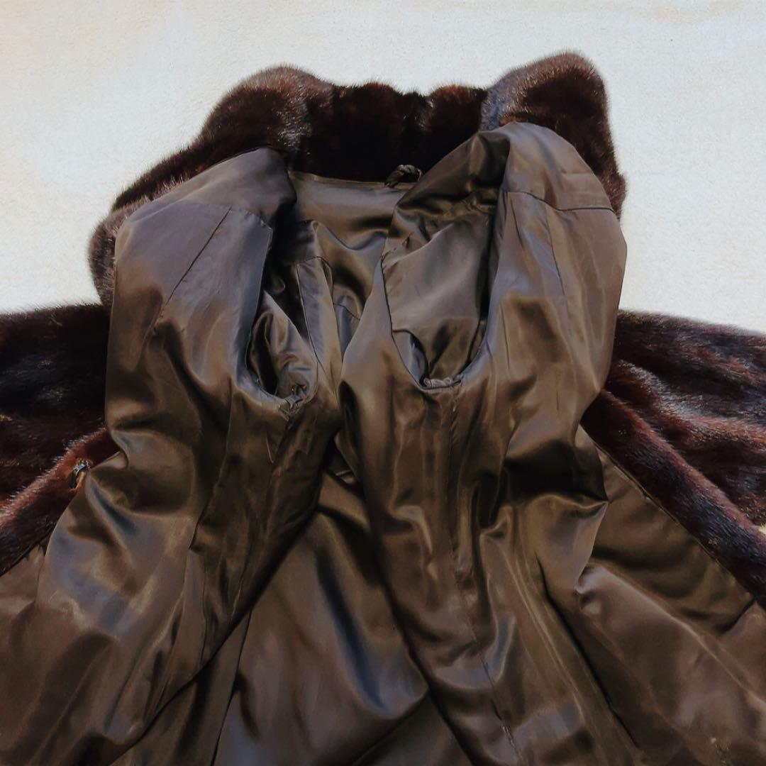 SAGA FOX サガフォックス ファーコート　本毛皮 ブラウン　銀タグ