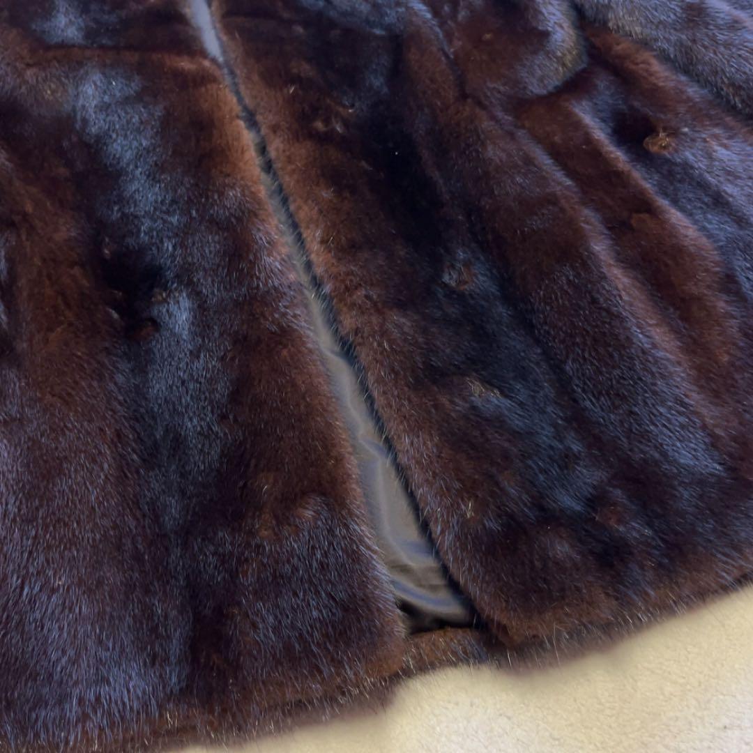 SAGA FOX サガフォックス ファーコート　本毛皮 ブラウン　銀タグ