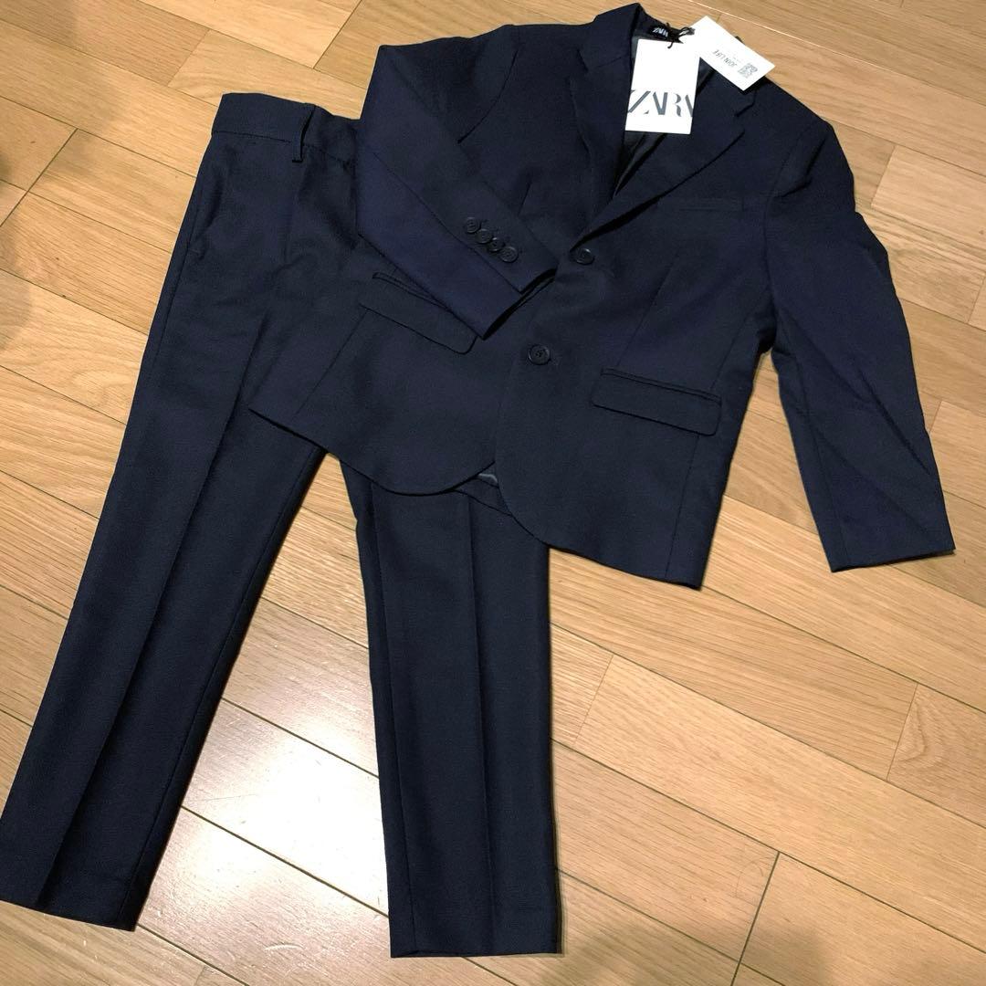 新品【ZARA】 152 テクスチャースーツ上下セット キッズスーツ フォーマル