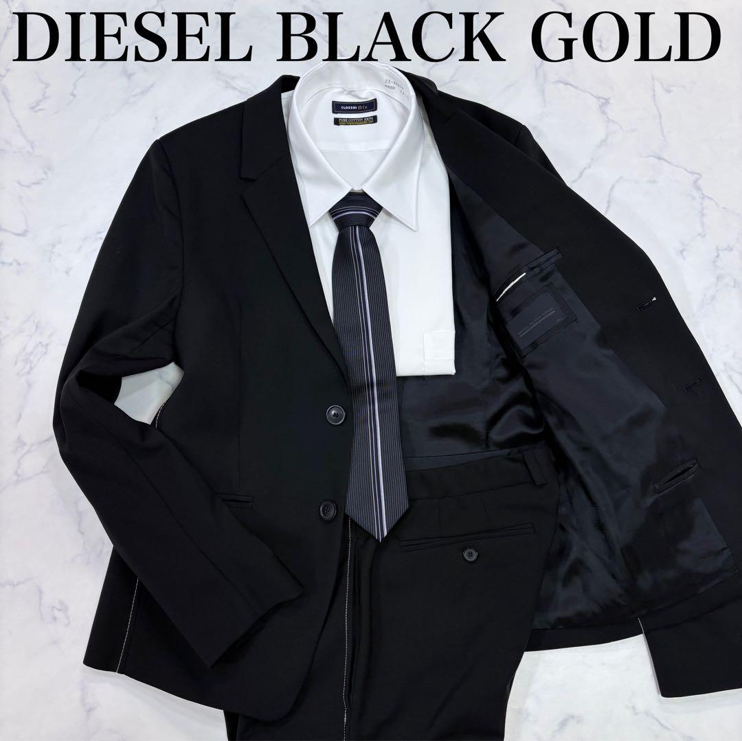 極美品 DIESEL BLACK GOLD ブラックスーツ セットアップM L
