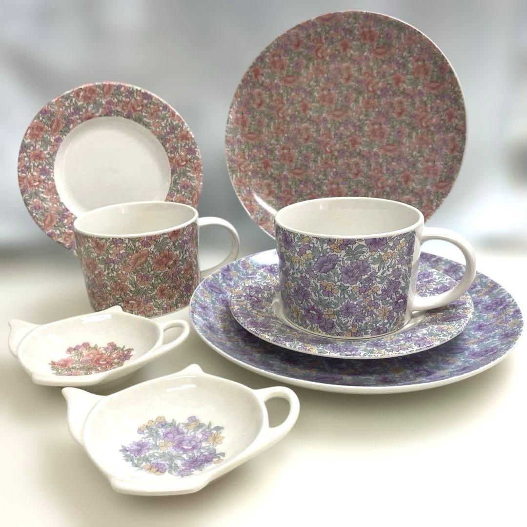 リバティプリント ティーセット アフタヌーンティー カップ ソーサー プレート
