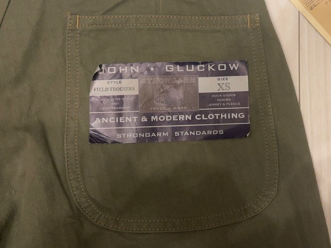 新品タグ付 ジェラード John Gluckow ワークパンツ オリーブ