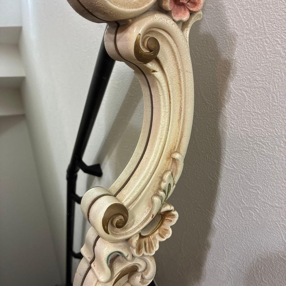 大型 天使装飾 ロココ調　ウォールミラー アンティーク調　壁掛け　姫系インテリア