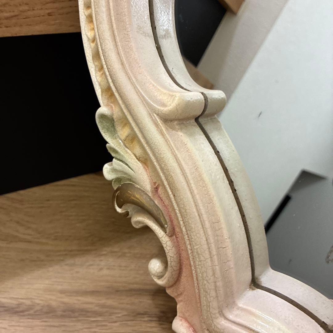 大型 天使装飾 ロココ調　ウォールミラー アンティーク調　壁掛け　姫系インテリア