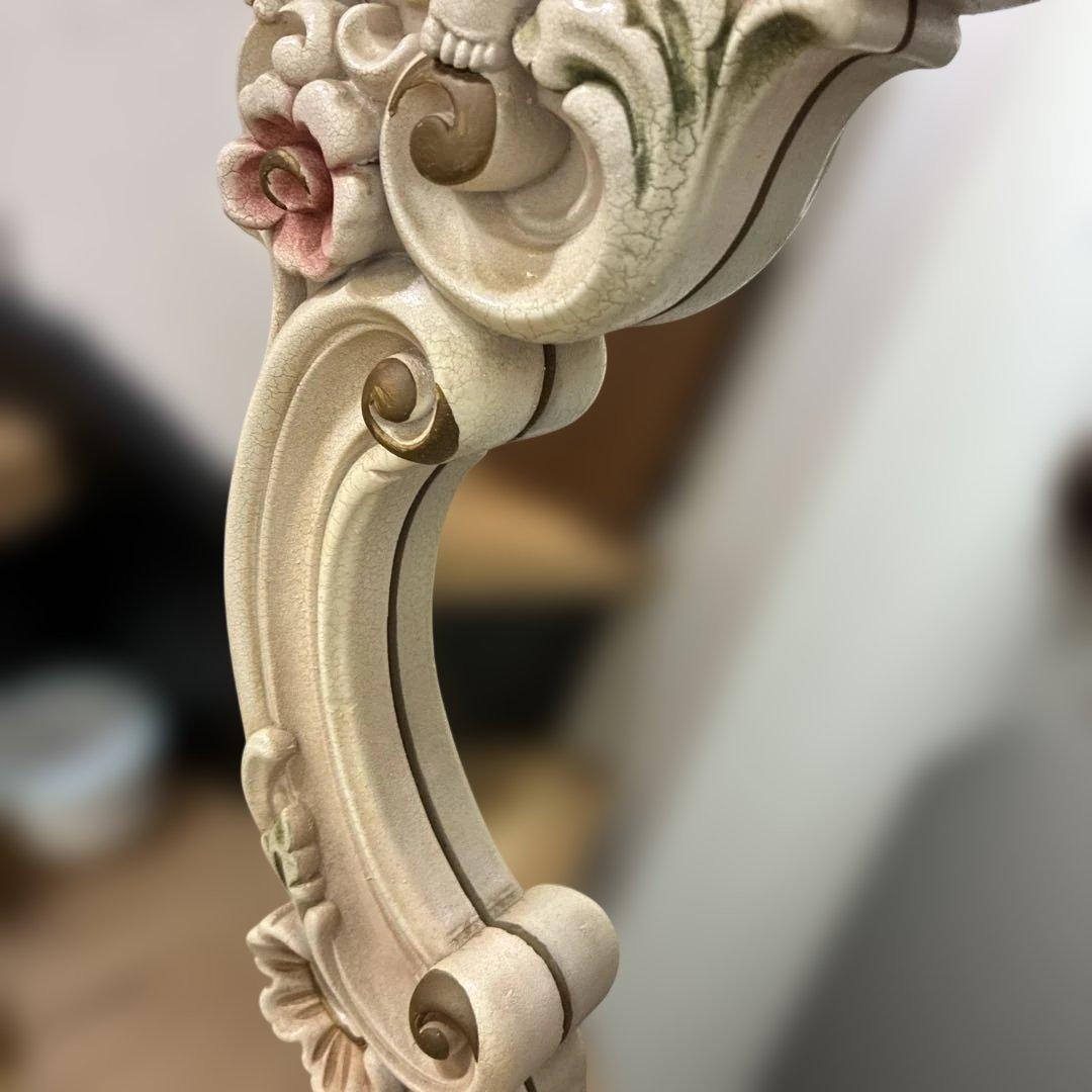 大型 天使装飾 ロココ調　ウォールミラー アンティーク調　壁掛け　姫系インテリア