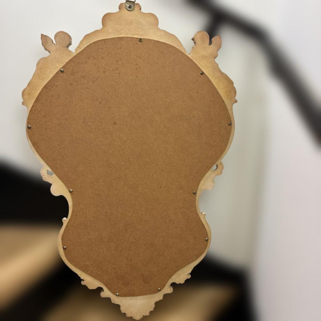 大型 天使装飾 ロココ調　ウォールミラー アンティーク調　壁掛け　姫系インテリア