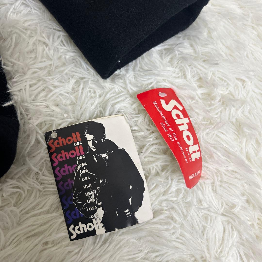 【未使用タグ付き】Schott メンズ シングル ピーコート ネイビー　L程度