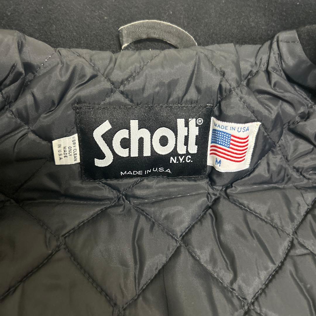 【未使用タグ付き】Schott メンズ シングル ピーコート ネイビー　L程度
