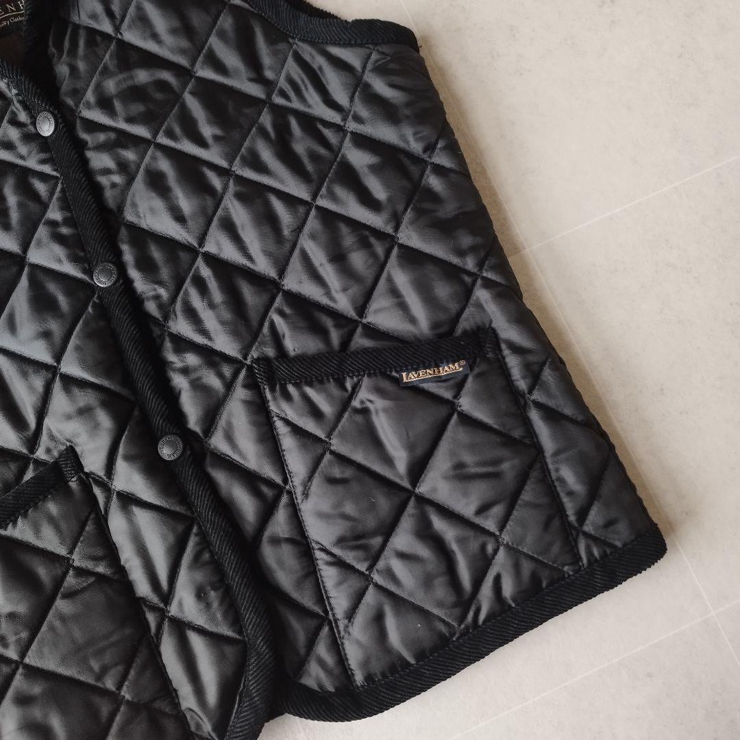 英国製 ラベンハム キルティングジャケット フーディーダウンベスト Sサイズ 黒