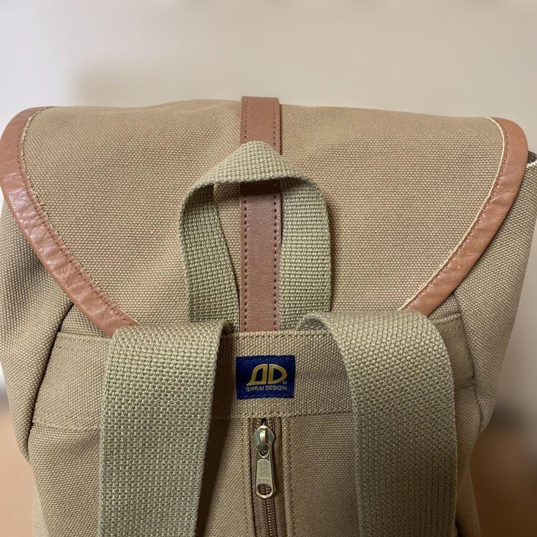 シライデザイン　帆布リュック【カーキ】