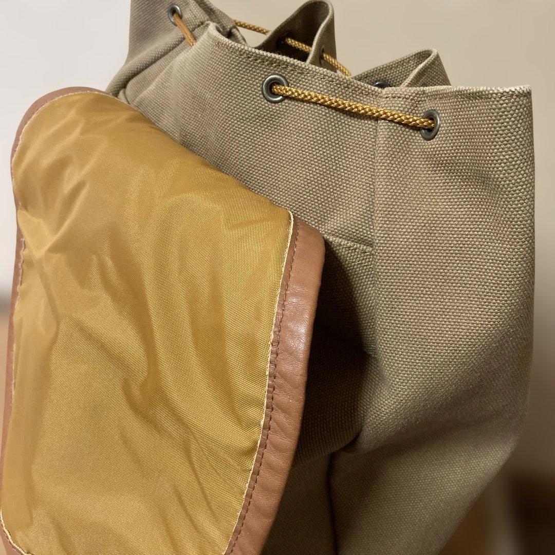 シライデザイン　帆布リュック【カーキ】