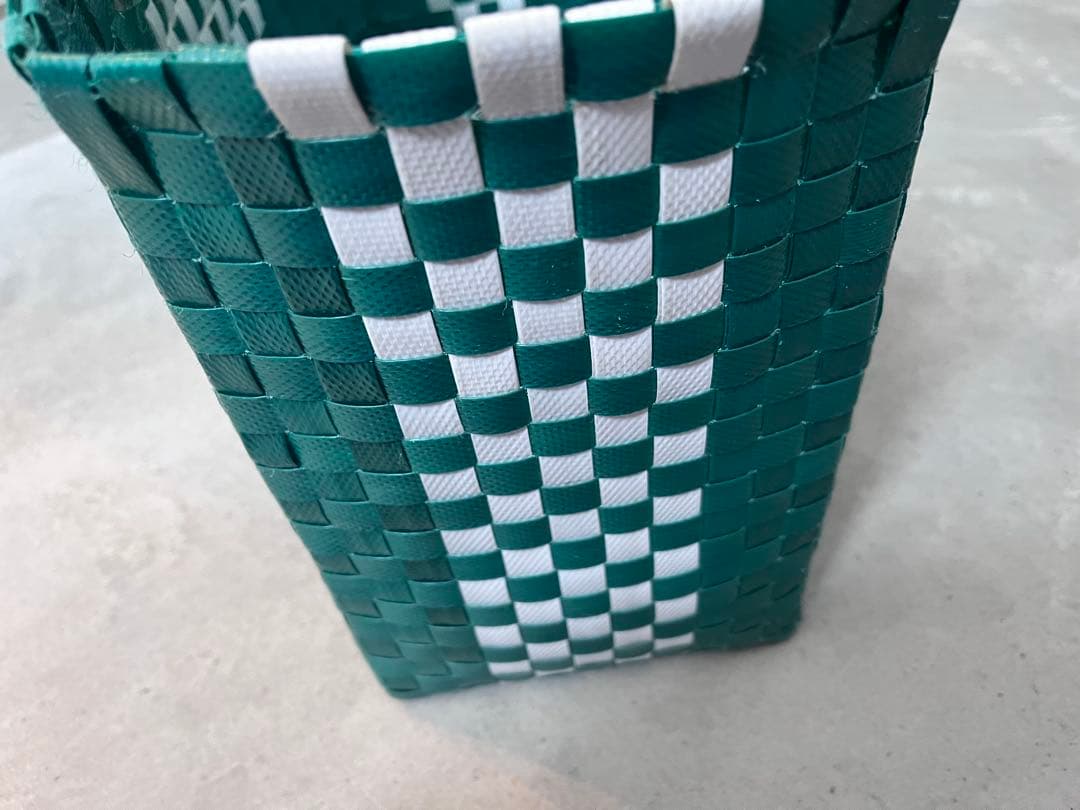 MARNI チェック柄 かごバッグ グリーン