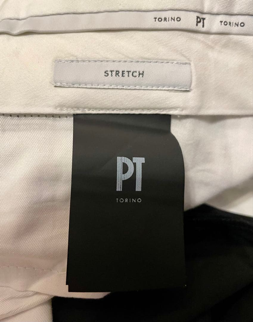 【美品】PT TORINO コットンスリムフィット スラックス ブラック