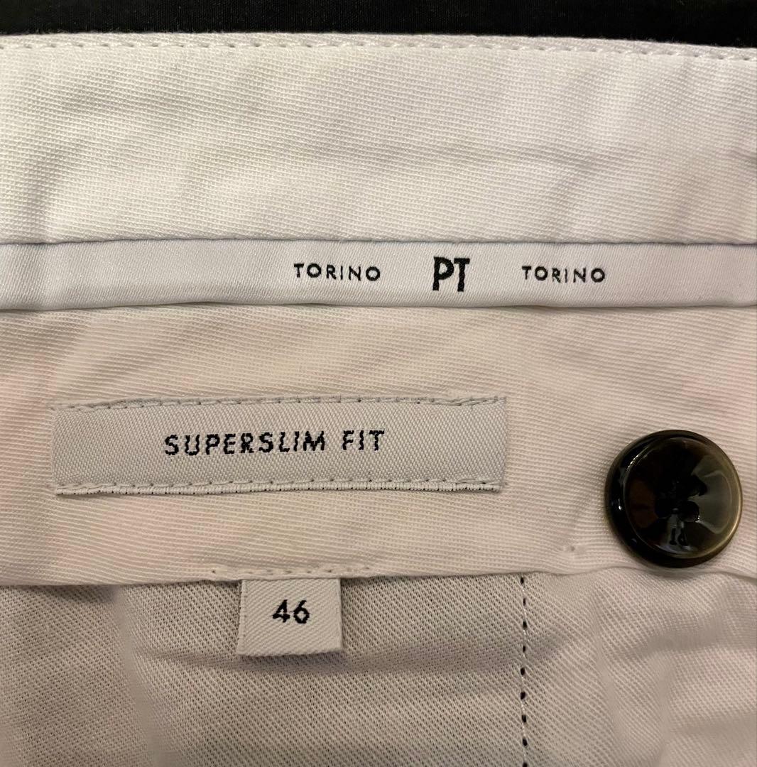 【美品】PT TORINO コットンスリムフィット スラックス ブラック
