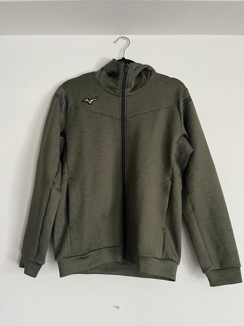 野球 ミズノプロ ストレッチスウェット セットアップ 上下 カーキ　ジャケット