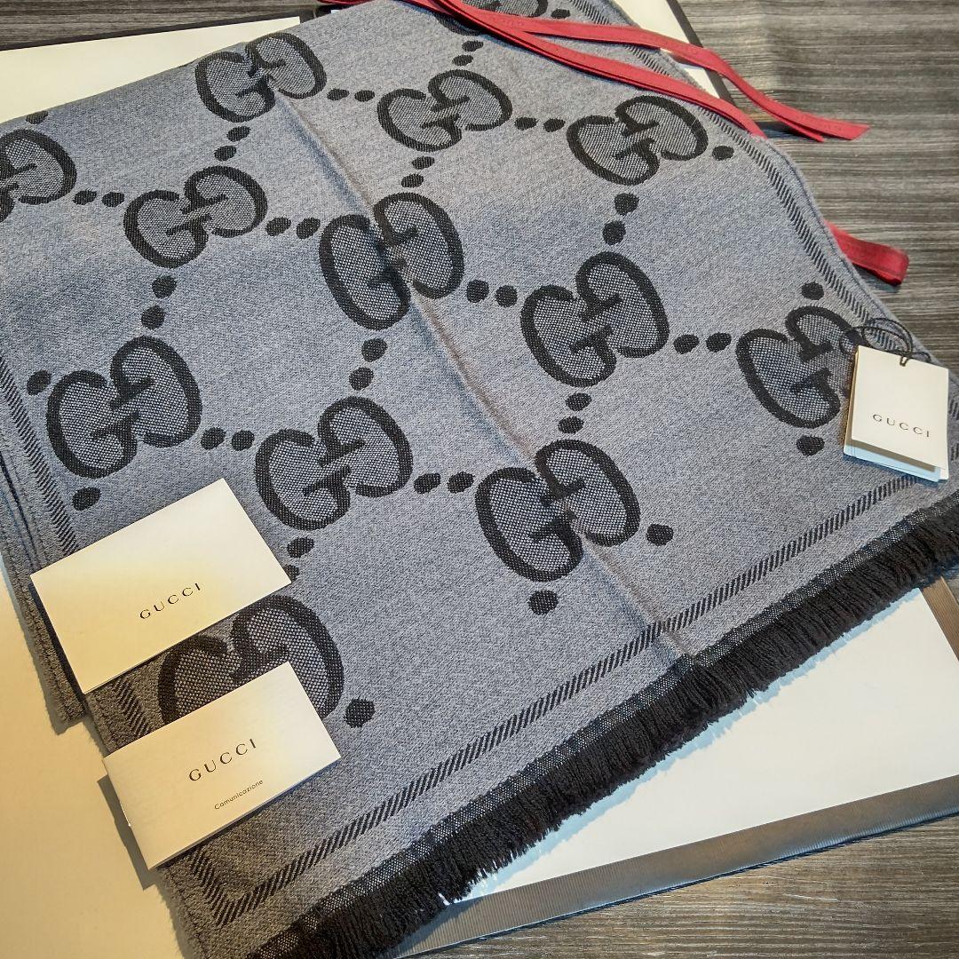 ❤新品箱袋付き❤GUCCI❤マフラー ストール ショール スカーフ★定価8万円★