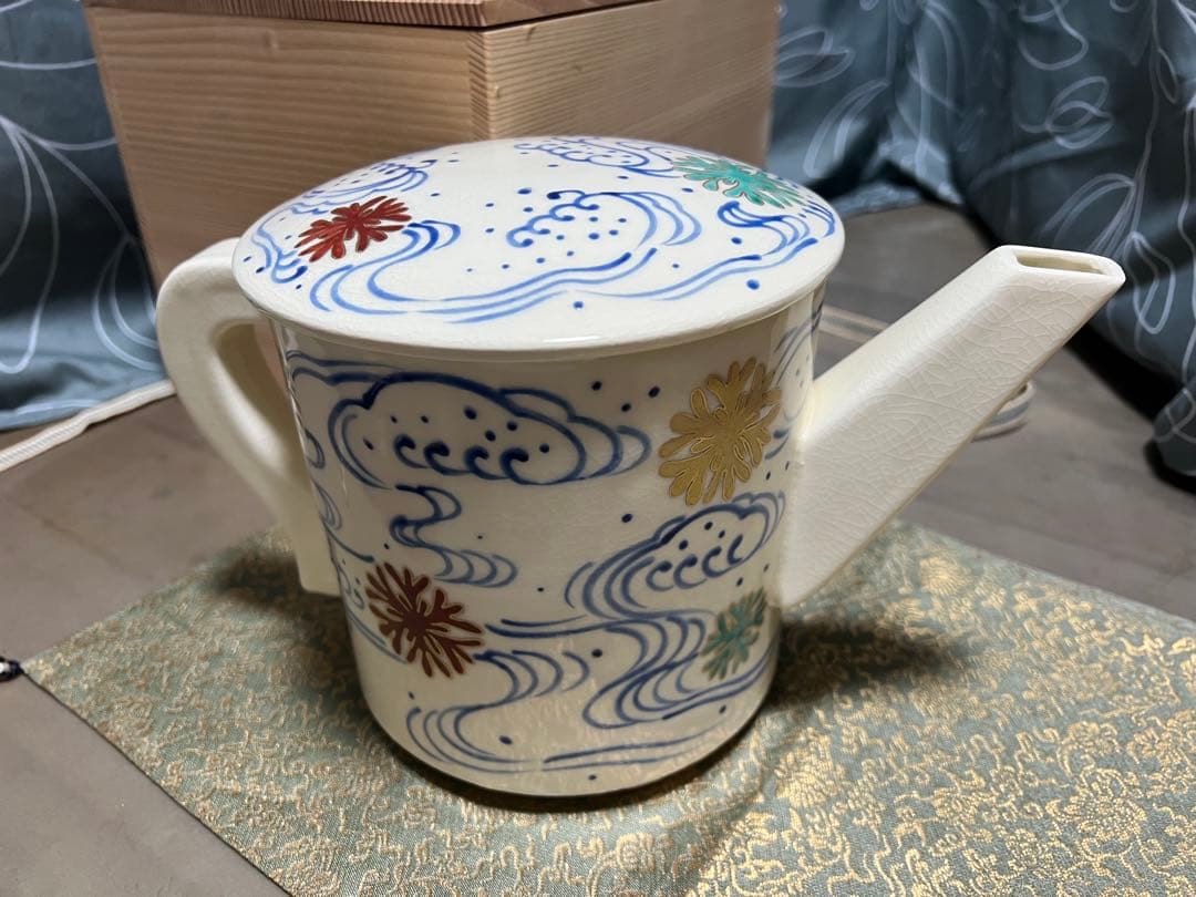 仁清写海松波の絵 水注 橋本紫雲造 水次