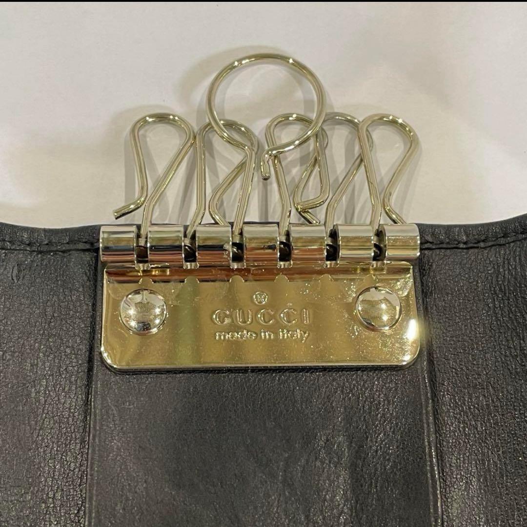 GUCCI ブラック レザー キーケース グッチ