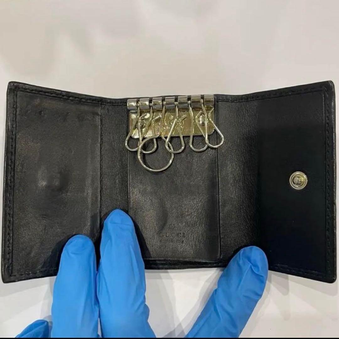 GUCCI ブラック レザー キーケース グッチ