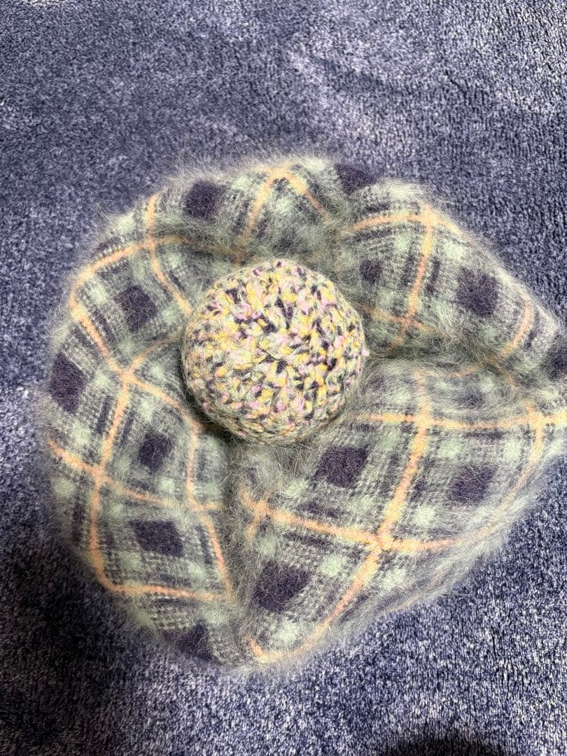 Vivienne Westwood チェック柄　ベレー帽　アンゴラ　ヴィヴィアン