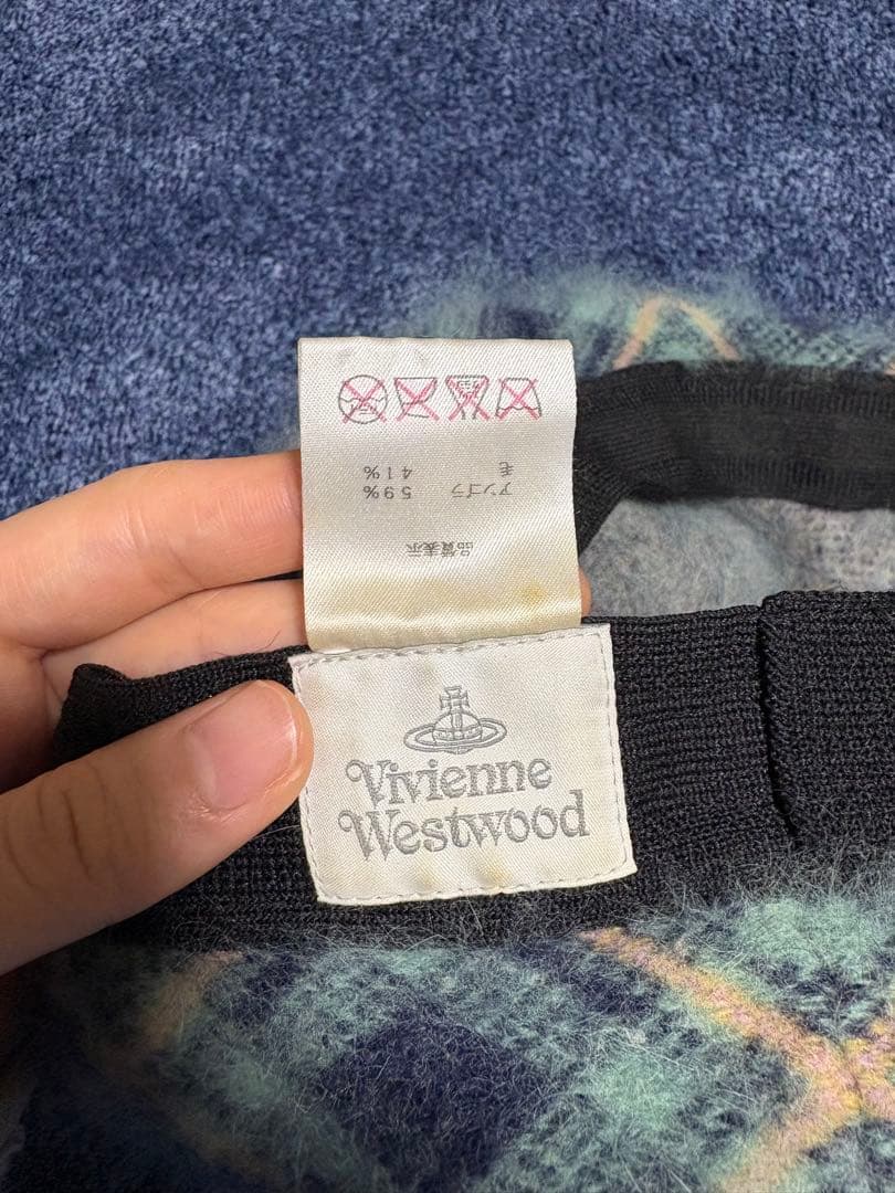 Vivienne Westwood チェック柄　ベレー帽　アンゴラ　ヴィヴィアン