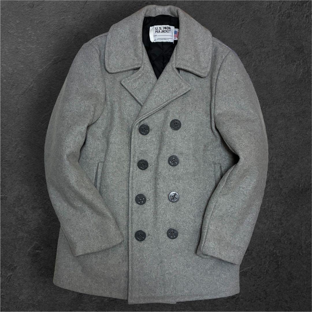 極美品/USA製 SCHOTT ショット U.S.740N Pコート L相当