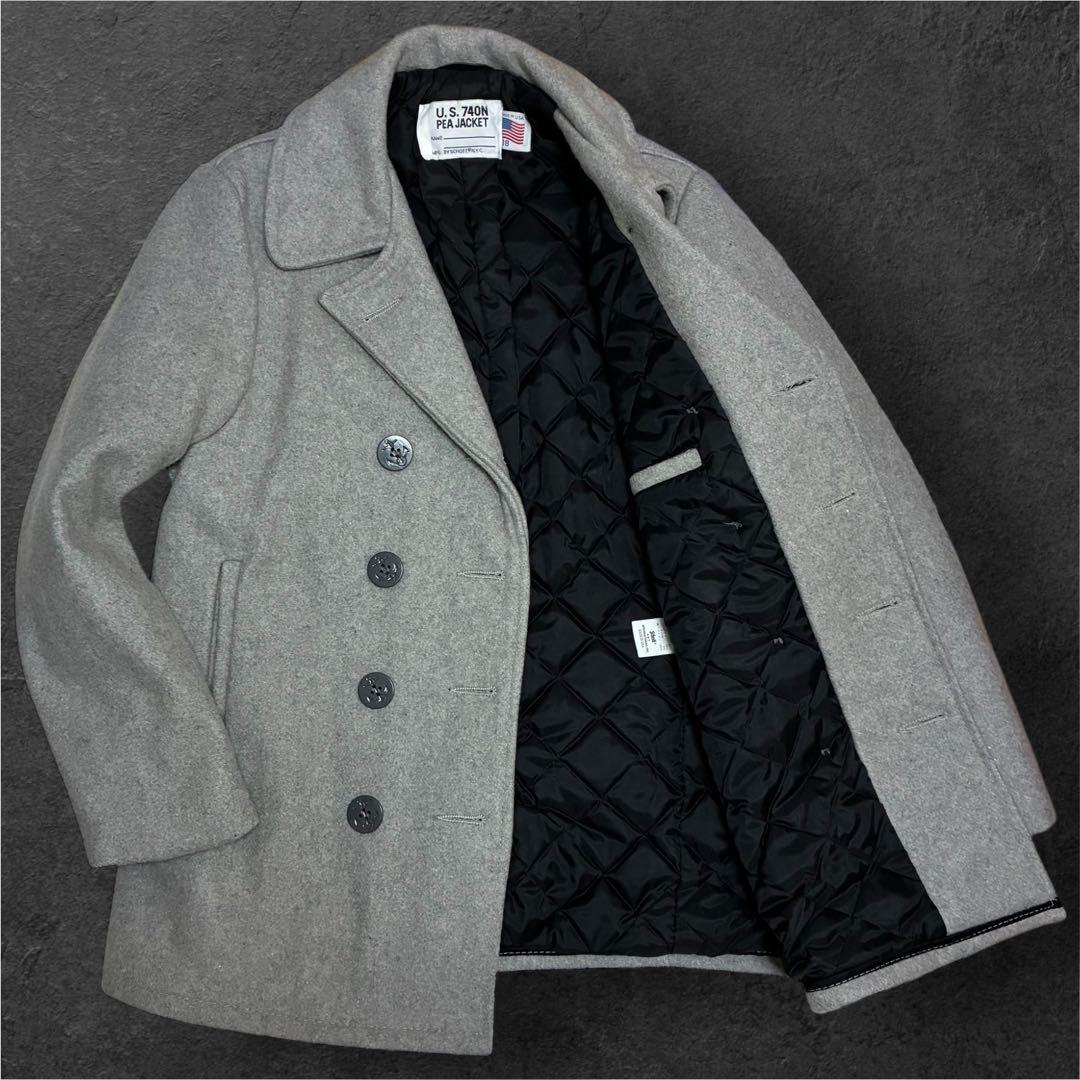 極美品/USA製 SCHOTT ショット U.S.740N Pコート L相当