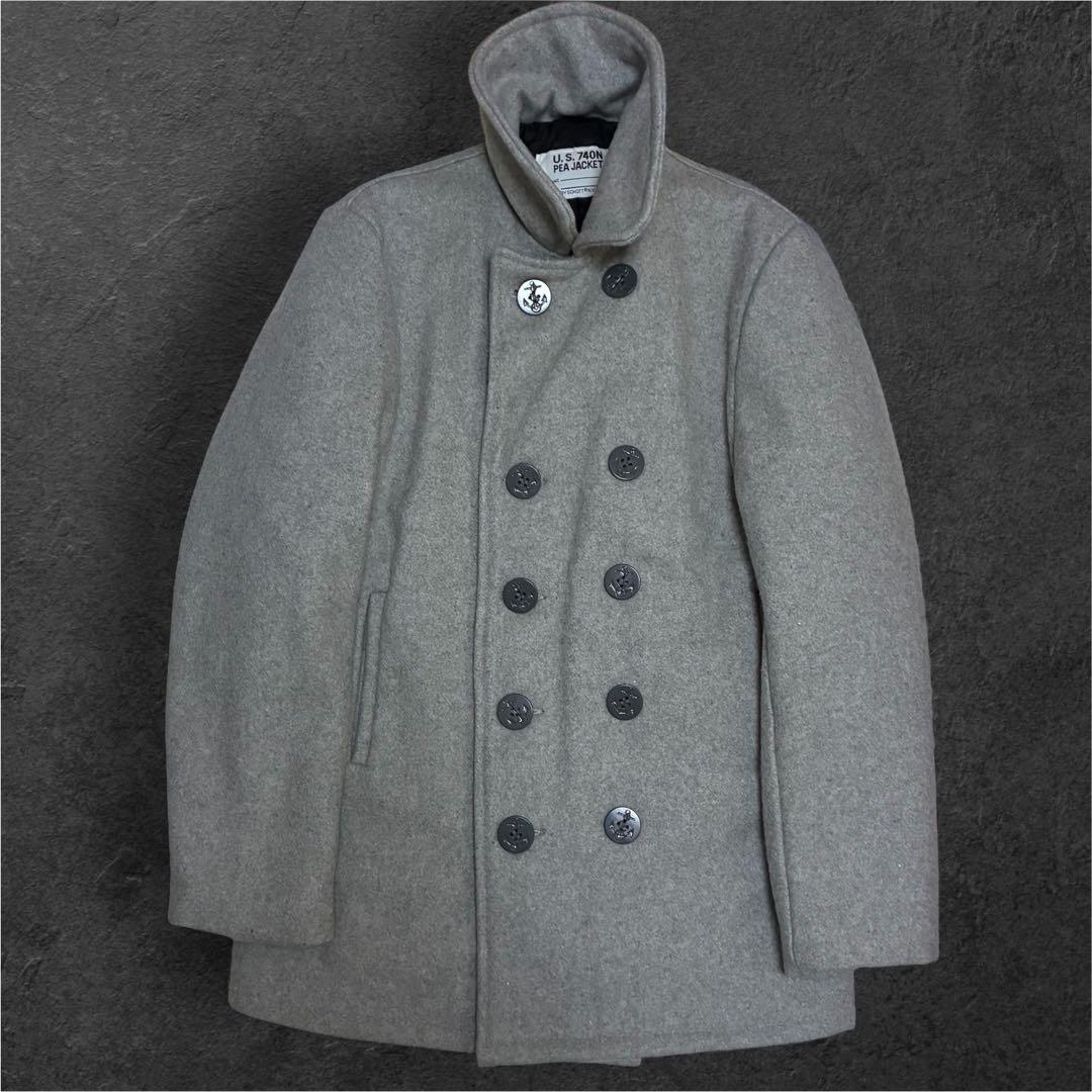 極美品/USA製 SCHOTT ショット U.S.740N Pコート L相当