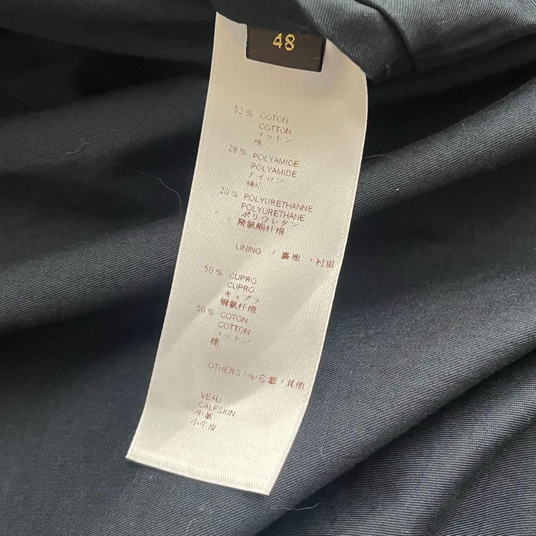 【希少】ルイヴィトン　ボンバージャケット　レザー切り替え　フロントロゴ　黒　48