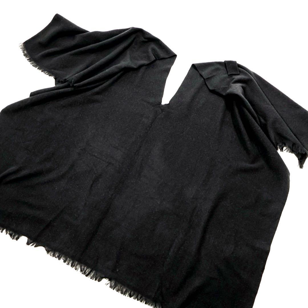 H3477-3◾️極上！肌触り抜群！カシミア100％　フリンジ　ポンチョ