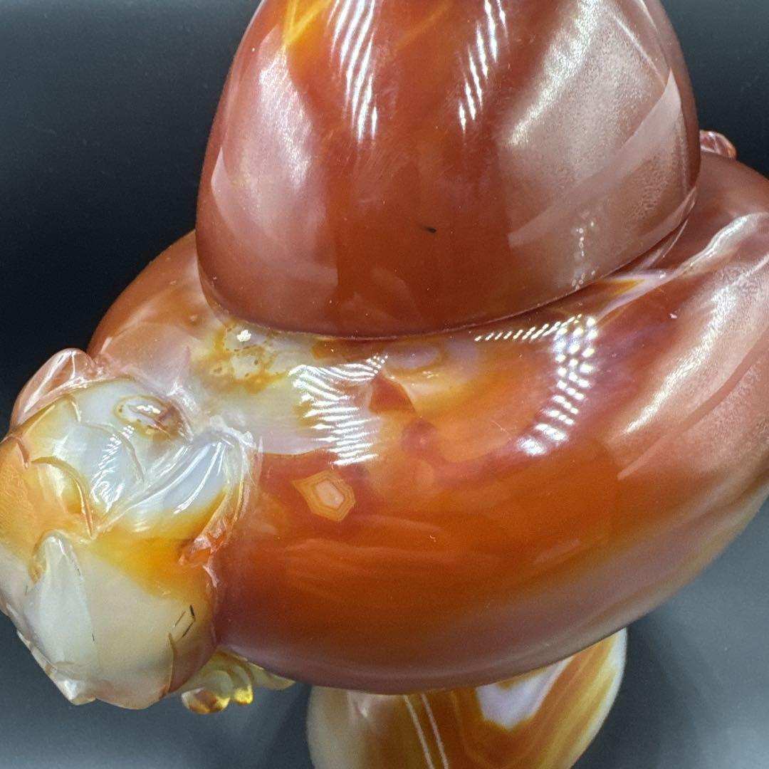 中国美術　置物　瑪瑙　メノウ　香炉 赤瑪瑙