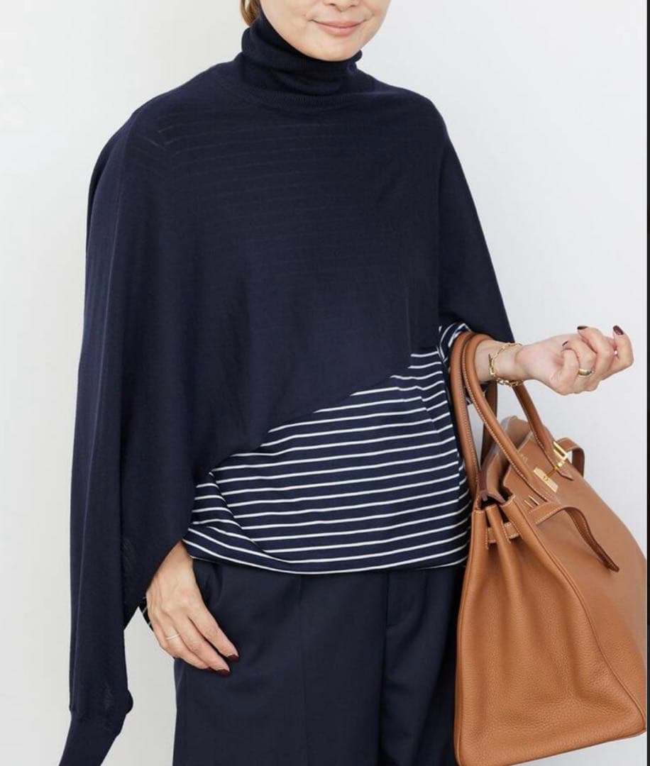 ミューズ ドゥーズィエム クラス 24AW タートルネック ポンチョ ニット