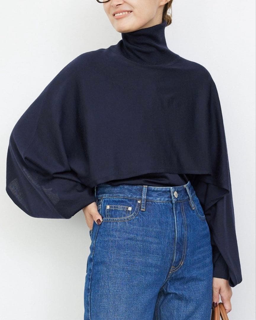 ミューズ ドゥーズィエム クラス 24AW タートルネック ポンチョ ニット