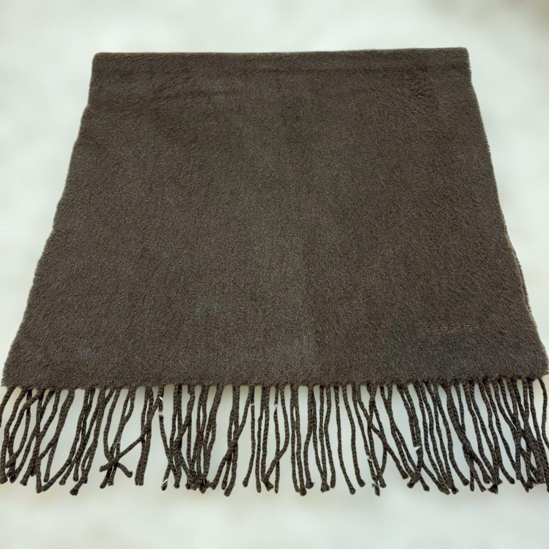 【HERMES】カシミヤ100% 　マフラー　 ダークブラウン