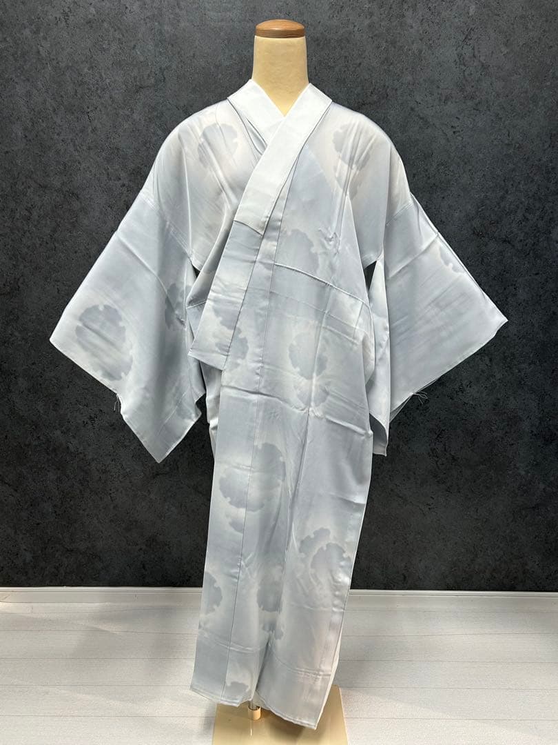 ねむの木＠きもの好き様御専用　IB-12 襦袢　長襦袢　薄灰単衣しつけ 美品