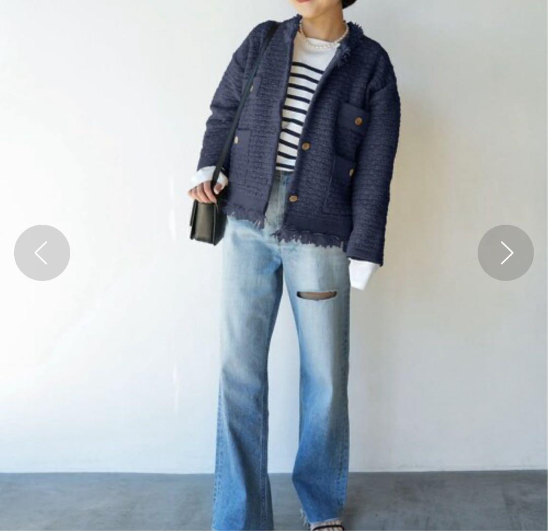 IENA ツイード　ニット　金ボタン　ジャケット　日本製