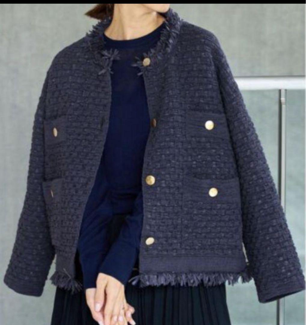 IENA ツイード　ニット　金ボタン　ジャケット　日本製